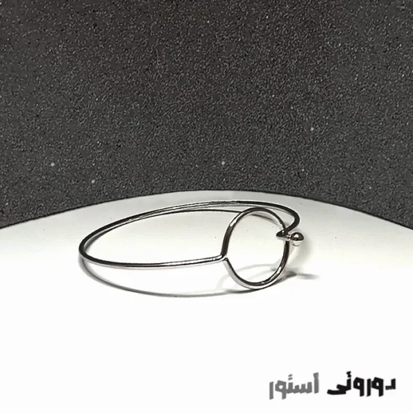 بنگل نقره ای مدل دایره