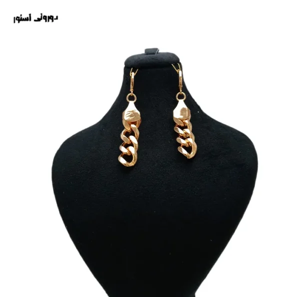 گوشواره زنجیری طرح طلا
