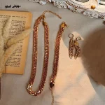ست سه تیکه زنجیر استیل طلایی