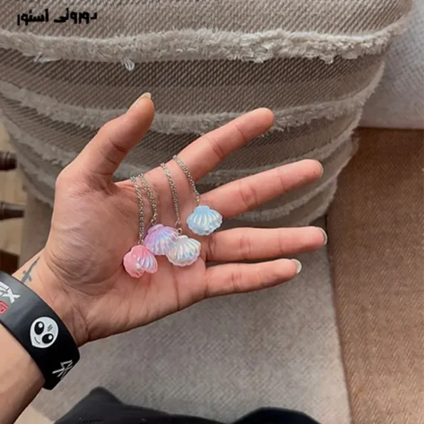 گردنبند صدف رنگی