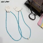 گردنبند مونجوق آبی شیشه‌ای