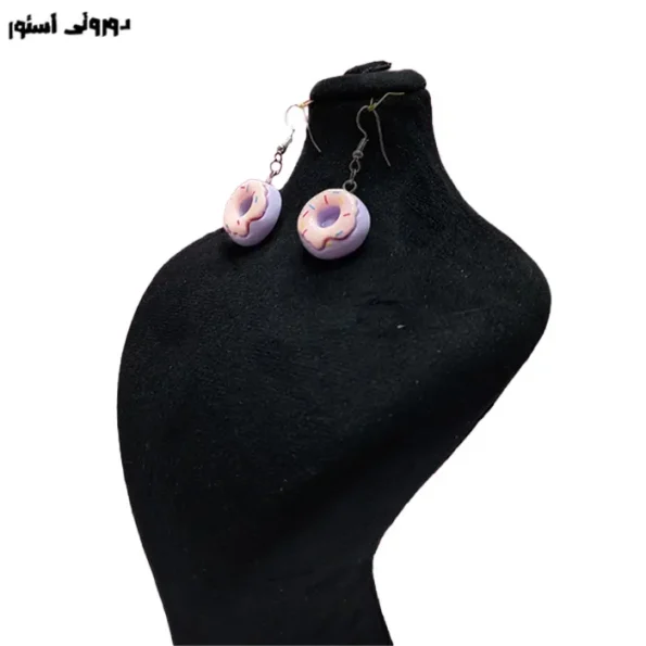 گوشواره فانتزی مدل دنات صورتی